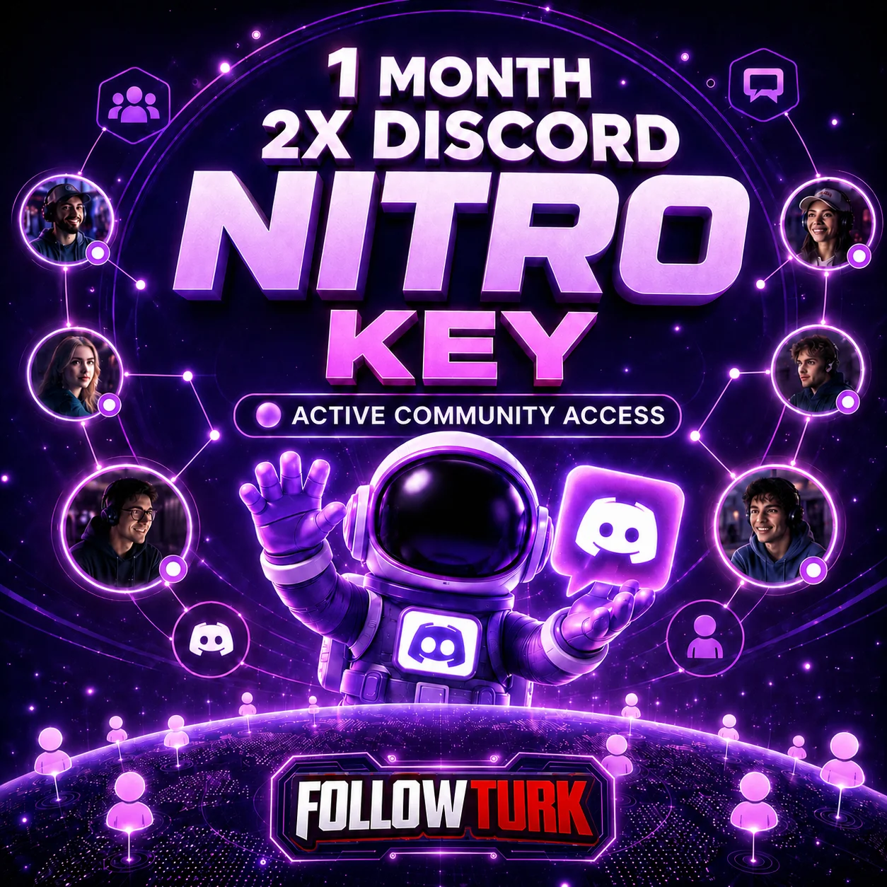 Discord Nitro ключ на 1 месяц (2X)